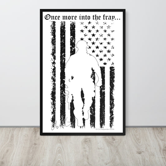 Into the Fray Framed Artwork Black on White