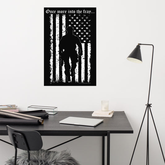 Into the Fray Artwork White on Black Photo paper poster